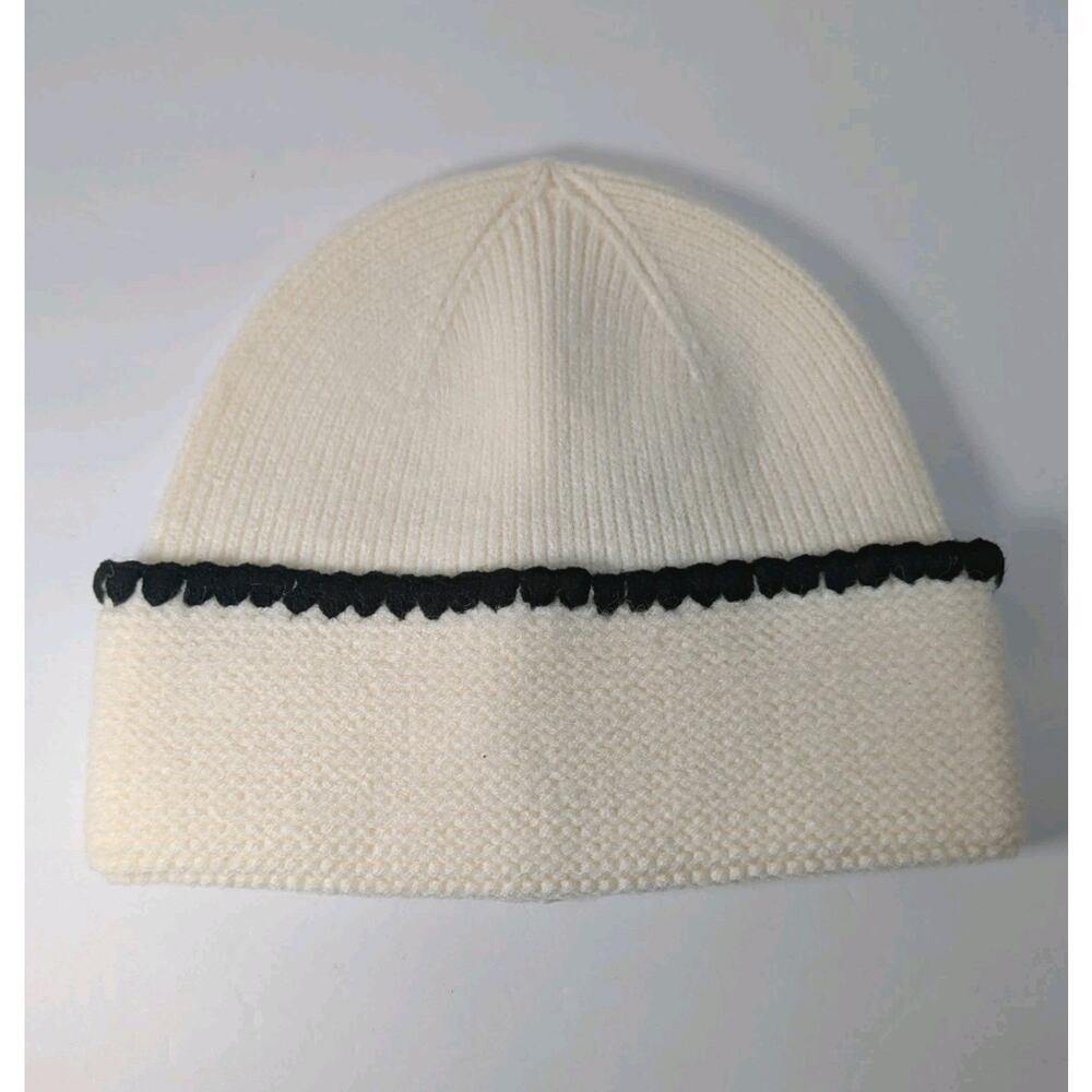 Vince Camuto Whipstitch Cuff Beanie White One Size Knit Nordstroms New Womens